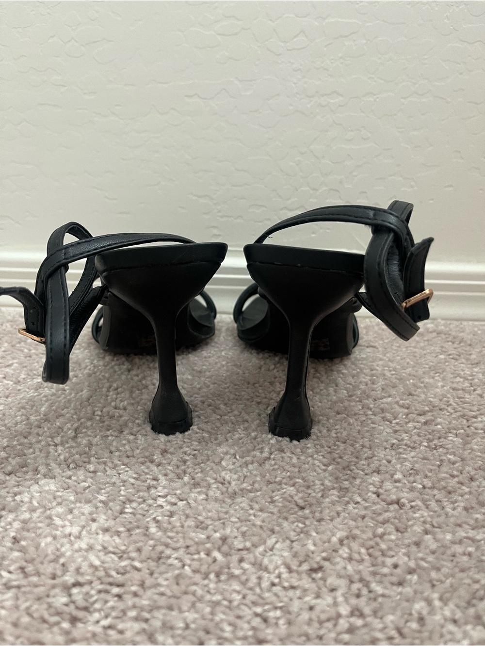 Nordstrom Open Edit Black Strappy Ankle-Heel Sandal - Picture 3 of 5